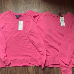 Set of 2 Pink Polo Sweatshirts